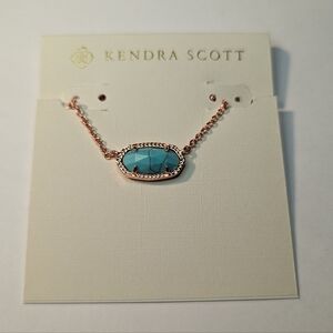 Kendra Scott Elisa Rose Gold Pendant Necklace NWOT